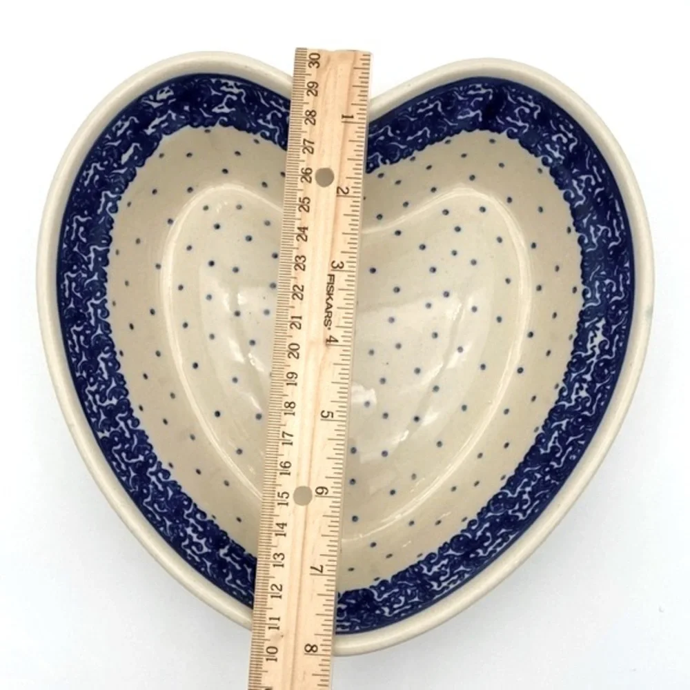 Heart Shaped Polish Pottery Bowl
